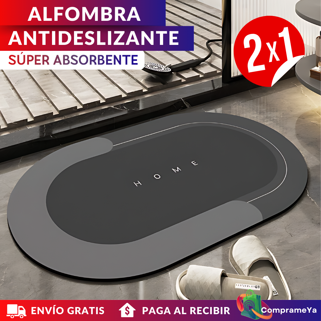 PROMO 2X1 ALFOMBRA DE BAÑO ANTIDESLIZANTE SÚPER ABSORBENTE